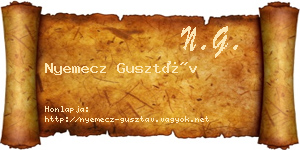 Nyemecz Gusztáv névjegykártya